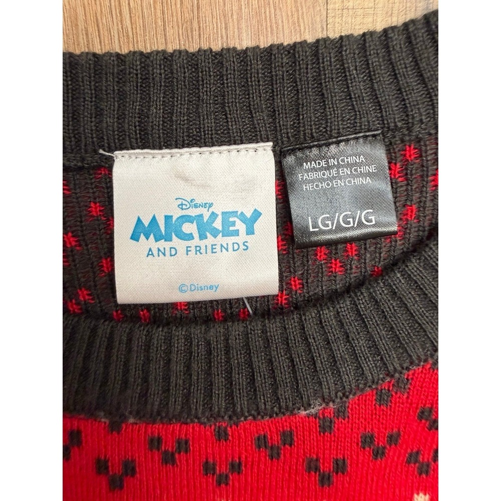 Disney Mickey Mouse Light-Up Ugly Christmas Sweater Red Large NWOT - Picture 4 of 9